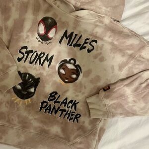 Boys Marvel x Nikkolas Smith Beige Tye Dye Hoodie